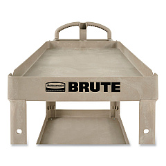 Rubbermaid Commercial Heavy-Duty Utility Cart, Two-Shelf, 17.13w x 38.5d x 38.88h, Beige (450088BG)
