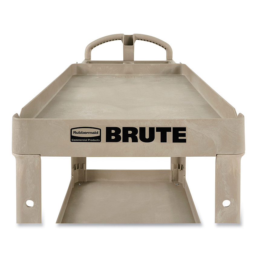 Rubbermaid Commercial Heavy-Duty Utility Cart, Two-Shelf, 17.13w x 38.5d x 38.88h, Beige (450088BG)