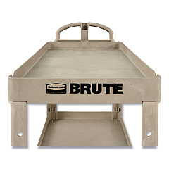 Rubbermaid Commercial Heavy-Duty Utility Cart, Two-Shelf, 25.9w x 45.2d x 32.2h, Beige (452088BG)