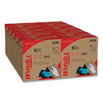 WypAll General Clean X60 Cloths, POP-UP Box, 9.1 x 16.8, White, 126/Box, 10 Boxes/Carton (34790CT)