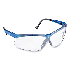 Uvex Genesis Safety Eyewear, Translucent Blue/Black Frame, Clear Lens (S3240HS)