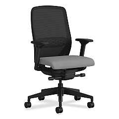 HON Nucleus Series Recharge Task Chair, 16.63 to 21.13 Seat Height, Frost Seat, Black Back, Black Base (NR12SAMC22BT)