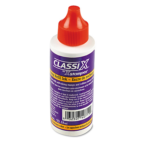Refill Ink for Classix Stamps, 2 oz Bottle, Red (40711)