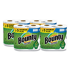 Bounty Select-a-Size Kitchen Roll Paper Towels, 2-Ply, White, 6 x 11, 113 Sheets/Roll, 2 Double Plus Rolls/Pack, 4 Packs/Carton (08362)