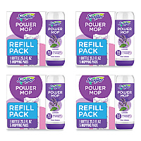 Swiffer PowerMop Cleaning Solution and Pads Refill Pack, Lavender, 25.3 oz Bottle and 5 Pads per Pack, 4 Packs/Carton (09117)