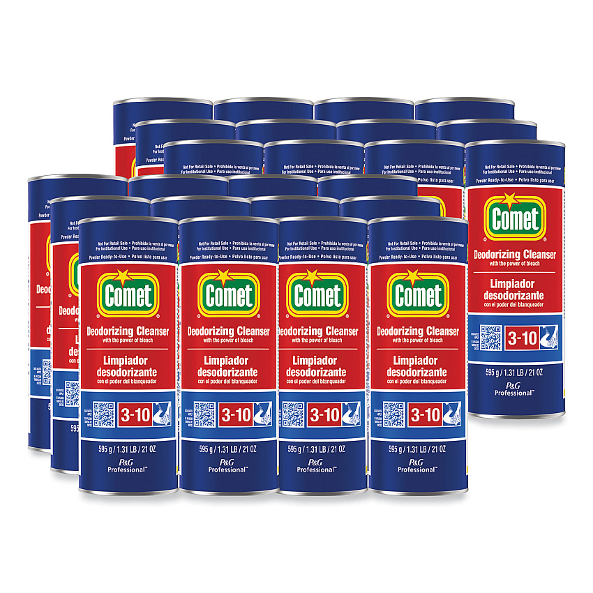 Comet Deodorizing Cleanser with Bleach, Powder, 21 oz Canister, 24/Carton (32987CT)