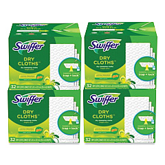 Swiffer Dry Refill Cloths. 8 x 10.4, White, 32 Box, 4 Boxes/Carton (83059)