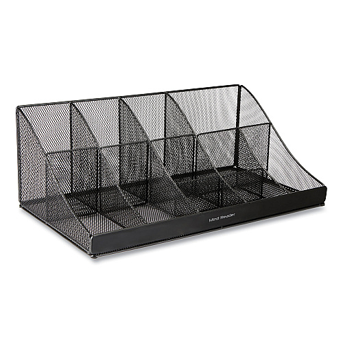Network Collection 11-compartment Coffee Cup And Condiment Countertop Organizer, 9.5 X 17.88 X 6.63, Black