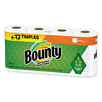 Bounty Kitchen Roll Paper Towels, 2-Ply, White, 10.5 x 11, 87 Sheets/Roll, 4 Triple Rolls/Pack, 6 Packs/Carton (06109)