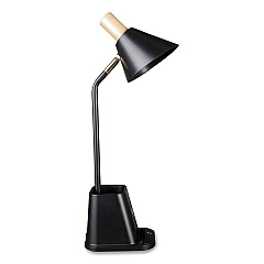 OttLite Wellness Series Merge LED Desk Lamp with Wireless Charging, 18.25" High, Black (CS7QAK1W)