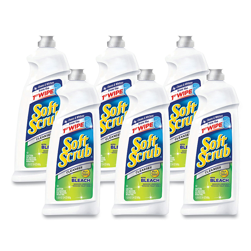 Soft Scrub Cleanser with Bleach Commercial 36 oz Bottle, 6/Carton (15519CT)