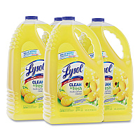LYSOL Brand Clean and Fresh Multi-Surface Cleaner, Sparkling Lemon and Sunflower Essence, 144 oz Bottle, 4/Carton (77617)