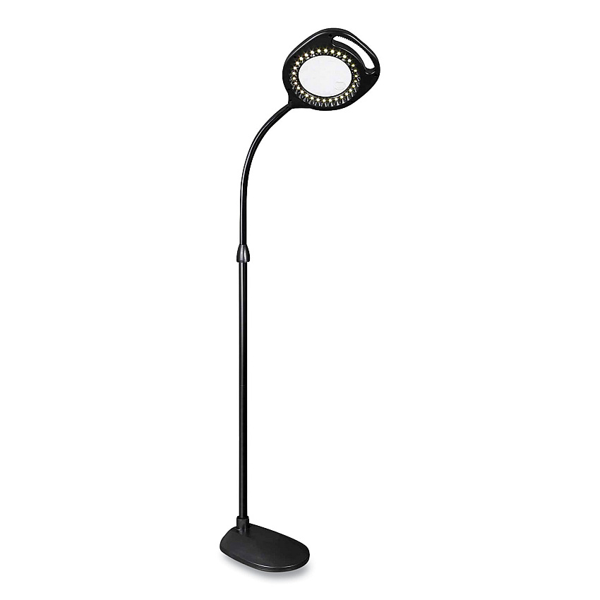 OttLite 2-in-1 LED Magnifier Floor and Table Light, 39.5" High, Black (438PN9)