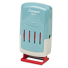 Xstamper ECO-GREEN VersaDater Line Dater, Message Dater, 1 x 0.16, Pre-Inked, Red (52111)