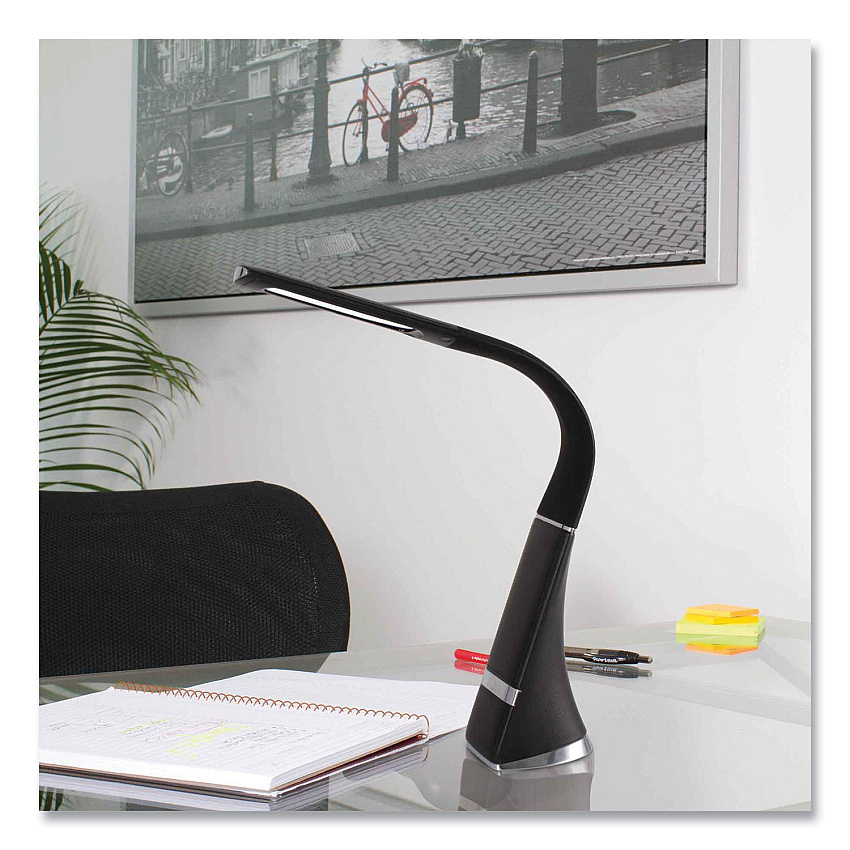 OttLite Wellness Series Recharge LED Desk Lamp, 10.75" to 18.75" High, Black (CS59G59SHPR)