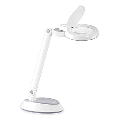 OttLite Space-Saving LED Magnifier Desk Lamp, 14" High, White (G97WGCFFP)