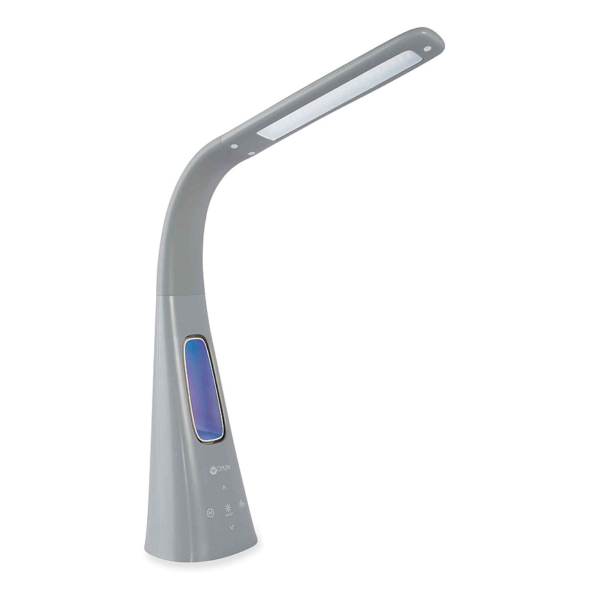 OttLite Cool Breeze Fan Lamp, 15" to 26.5" High, Gray (F261G9SHPR)