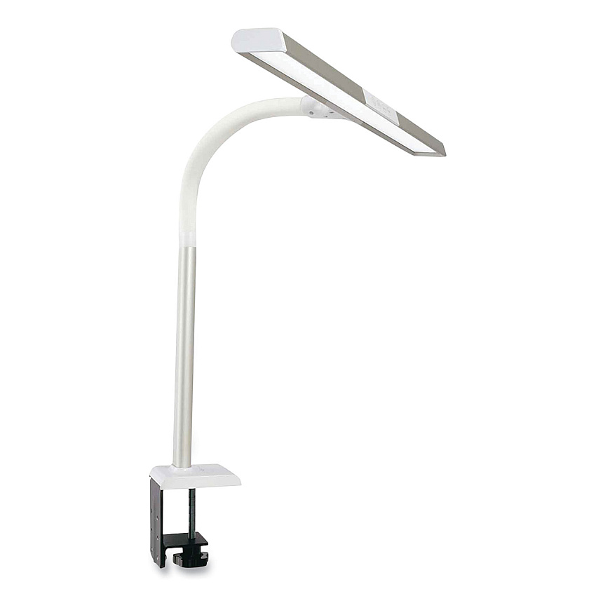 OttLite Wellness Series Perform LED Clamp Lamp with Three Color Modes, 16" to 24.75" High, White (CS49602W)