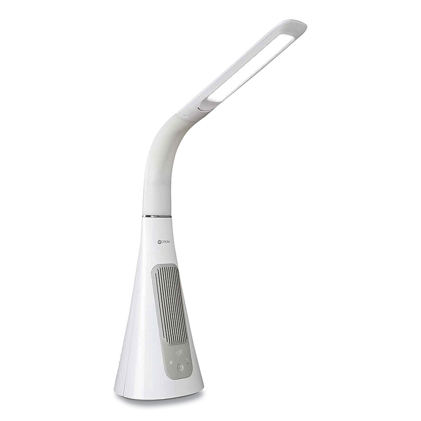 OttLite Wellness Series SanitizingPro LED Desk Lamp and UV Air Purifier, 15" to 25" High, White (SC1AP00S)