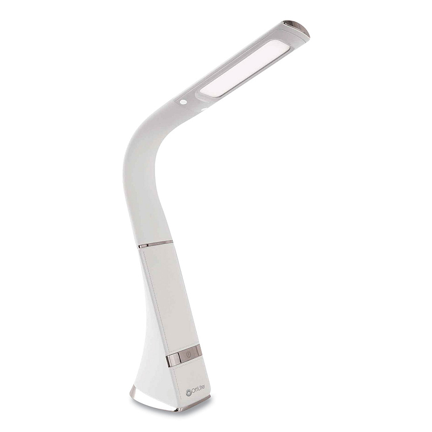 OttLite Wellness Series Recharge LED Desk Lamp, 10.75" to 18.75" High, White (CS59089SHPR)