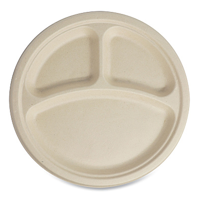 World Centric Fiber Plates, 10" dia, Natural, 700/Carton (PLSCU10TLFP)