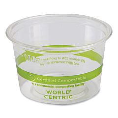 World Centric PLA Clear Cold Cups, 4 oz, Clear, 1,000/Carton (CPCS4S)