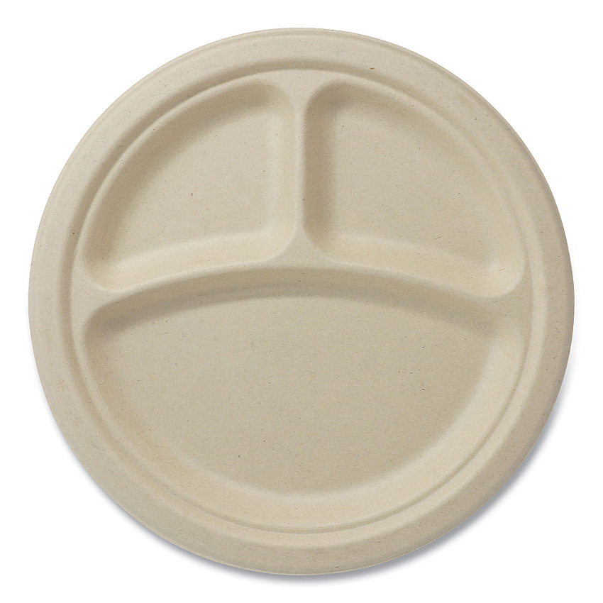 World Centric Fiber Plates, 9" dia, Natural, 1,000/Carton (PLSC9TLFS)