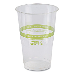 World Centric PLA Clear Cold Cups, 9 oz, Clear, 2,000/Carton (CPCS9)