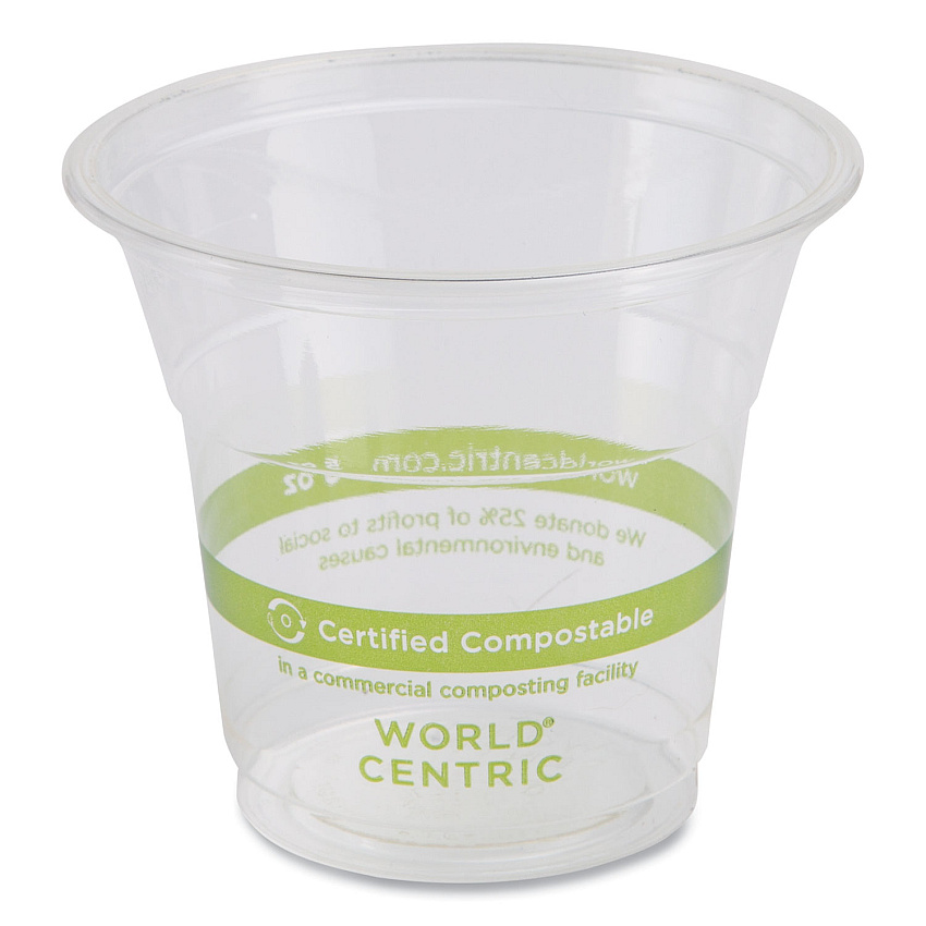 World Centric PLA Clear Cold Cups, 5 oz, Clear, 2,000/Carton (CPCS5)