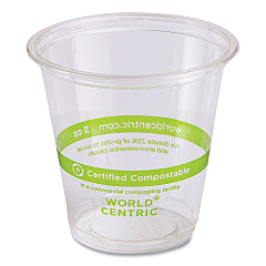 World Centric PLA Clear Cold Cups, 3 oz, Clear, 2,500/Carton (CPCS3)