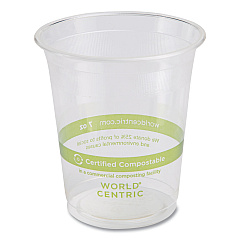 World Centric PLA Clear Cold Cups, 7 oz, Clear, 2,000/Carton (CPCS7)