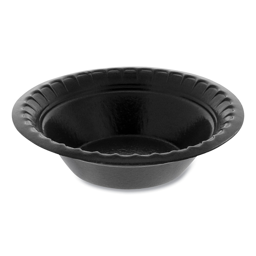 Pactiv Placesetter Deluxe Laminated Foam Dinnerware, Bowl, 4 oz, Black 1,250/Carton (YTKB00040000)