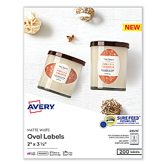 Avery Laser/Inkjet Media Labels, Inkjet/Laser Printers, 2 x 3.3, White, 8 Labels/Sheet, 25 Sheets/Pack (22570)