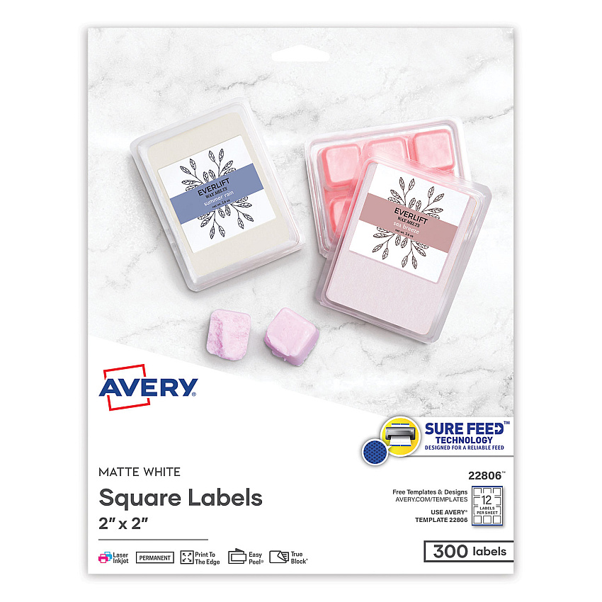 Avery 22806 Square Print-to-the-Edge Labels