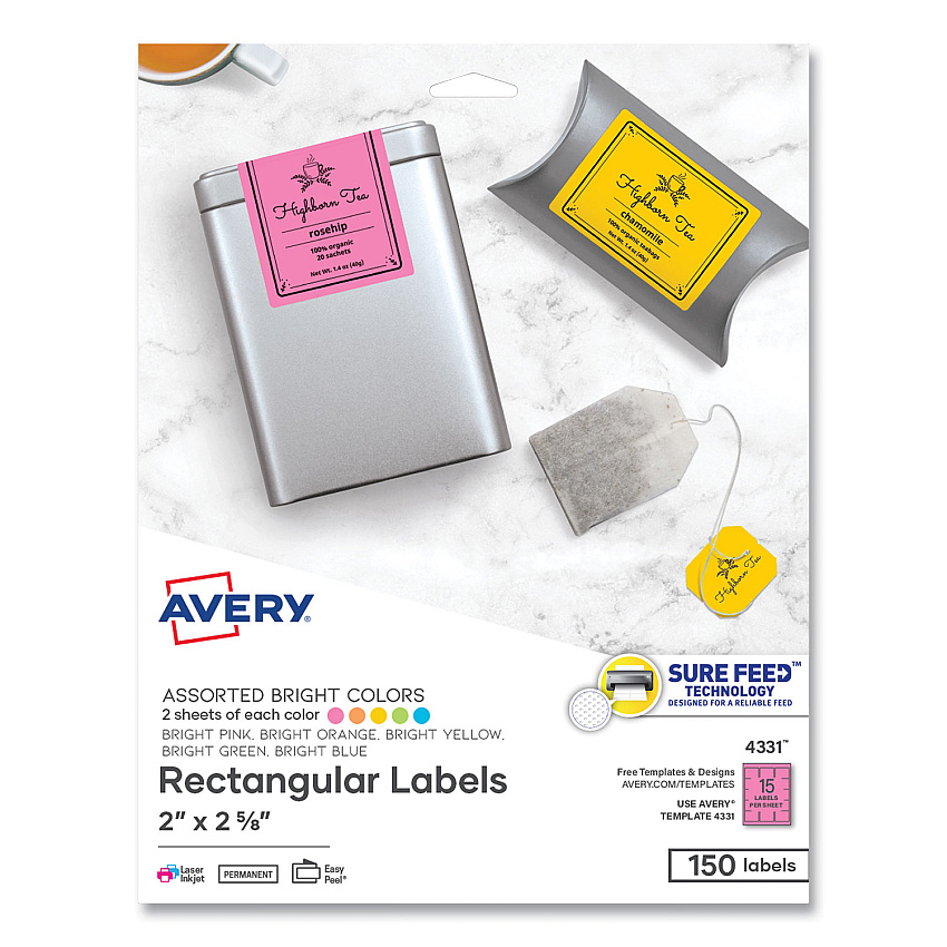 Avery 4331 Color Easy Peel Labels