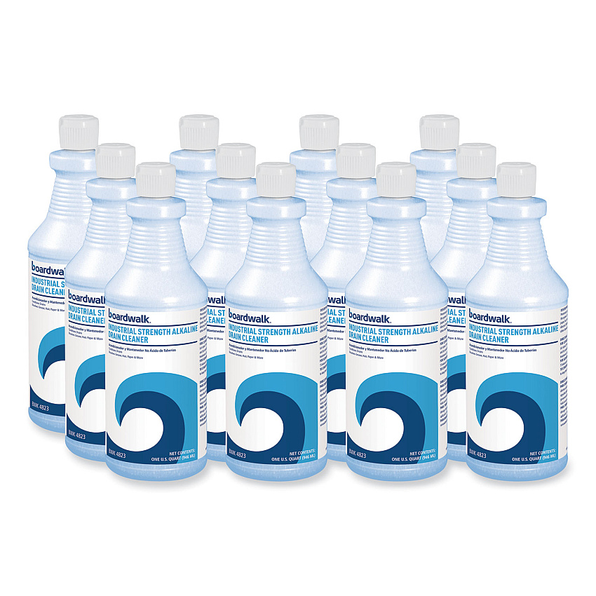 Boardwalk Industrial Strength Alkaline Drain Cleaner, 32 oz Bottle, 12/Carton (BWK4823)