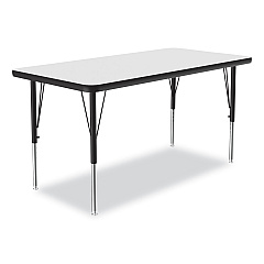 Correll Markerboard Activity Tables, Rectangular, 48" x 24" x 19" to 29", White Top, Black Legs, 4/Pallet (2448DE80954P)