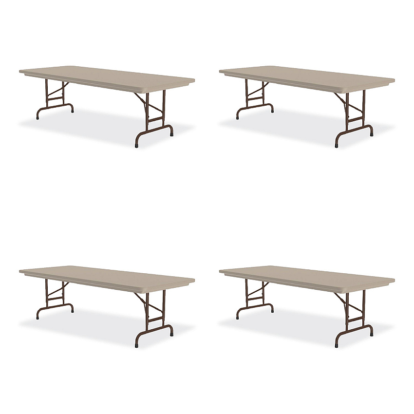 Correll Adjustable Folding Tables, Rectangular, 60" x 30" x 22" to 32", Mocha  Granite Top, Brown Legs, 4/Pallet (RA3060244P)