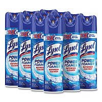 LYSOL Brand Power Foam Bathroom Cleaner, 24 oz Aerosol Spray, 12/Carton (02569CT)