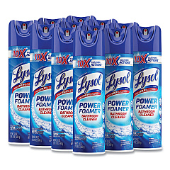 LYSOL Brand Power Foam Bathroom Cleaner, 24 oz Aerosol Spray, 12/Carton (02569CT)