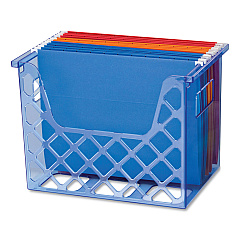 Officemate Blue Glacier Desktop File Organizer, 1 Section, Letter-Size, 8.63" Long, Translucent Blue (23221)