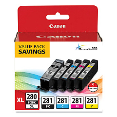 Canon PGI-280 XL CLI-281 5 Color Value Pack