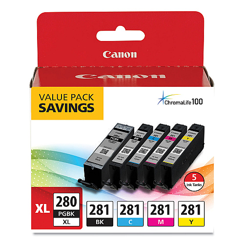 Canon PGI-280 XL CLI-281 5 Color Value Pack