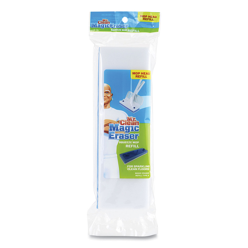 Mr. Clean Magic Eraser Squeeze Mop Refill, Foam, 9.9 x 3.4 x 1.6, White/Blue (446615)