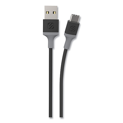 Scosche strikeLINE Braided Cable for USB-C Devices, 4 ft, Black/Gray (CA4BYSP)