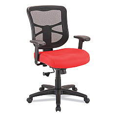 Alera Elusion Series Mesh Mid-Back Swivel/Tilt Chair, Supports Up to 275 lb, 17.9" to 21.8" Seat Height, Red (ALEEL42BME30B)