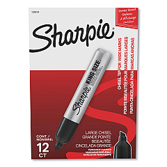 Sharpie King Size Permanent Marker, Broad Chisel Tip, Black, Dozen (15001A)