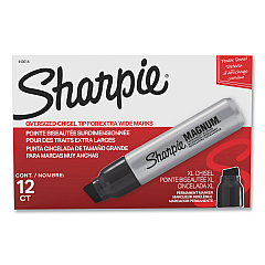 Sharpie Magnum Permanent Marker, Broad Chisel Tip, Black, Dozen (44001ABX)
