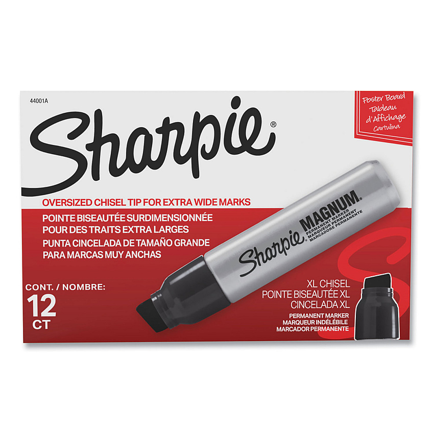 Sharpie Magnum Permanent Marker, Broad Chisel Tip, Black, Dozen (44001ABX)