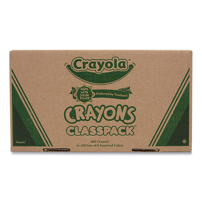 Crayola Classpack Regular Crayons, 8 Colors, 800/Box (528008)